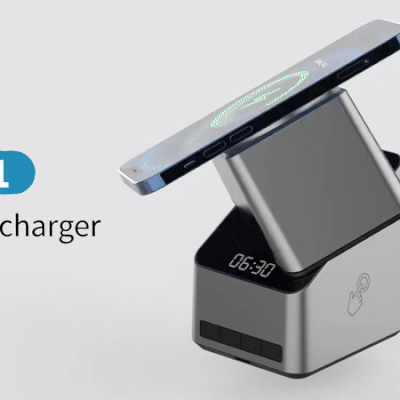 iPhone Rotating Wireless Charging Clock